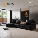 كنب زاوية جلد بتصميم مودرن