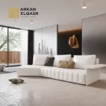 كنب زاوية جلد بتصميم مودرن