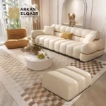 كنب مودرن بلمسة ذهبية فاخرة