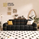 كنب مودرن بلمسة ذهبية فاخرة