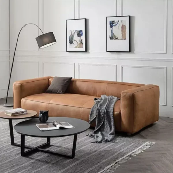 كنب موردن من جلد انيق بتصميم انيق