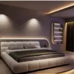 سرير منخفض الارتفاع – تصميم عملي مع كومدينة جانبية – هيكل خشبي أنيق – مثالي للغرف الصغيرة