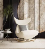 كرسي هزاز علي شكل سمكة مع مسند قدم