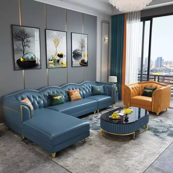 كنب زاوية فخم علي الطراز الاسنكندنافي