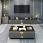 ⁦طقم طاولات قهوة وتلفاز بتصميم شيك⁩ - الصورة ⁦3⁩