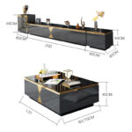 ⁦طقم طاولات قهوة وتلفاز بتصميم شيك⁩ - الصورة ⁦4⁩