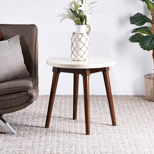 طاولة جانبية بسطح رخام - جاشا