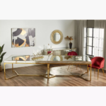 ⁦طاولة سفرة 12 مقعدًا بسطح زجاجي⁩ - الصورة ⁦7⁩