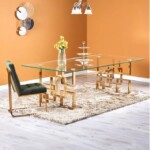 طاولة سفرة بتصميم زجاجي عصري انيق