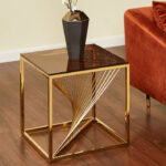 طاولة جانبية بسطح زجاج - ألفي