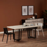 ⁦طاولة طعام رخام بتصميم عصري⁩ - الصورة ⁦5⁩