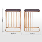 ⁦طاولة جانبية بقاعدة معدنية من تورين⁩ - الصورة ⁦5⁩