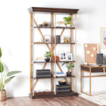 خزانة كتب مصممة بعناية من خشب هندسي