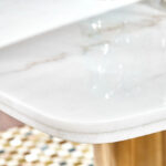 ⁦طاولة طعام رخام مقاومة للخدوش بتصميم عصري⁩ - الصورة ⁦4⁩