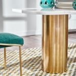 ⁦طاولة طعام رخام مقاومة للخدوش بتصميم عصري⁩ - الصورة ⁦5⁩