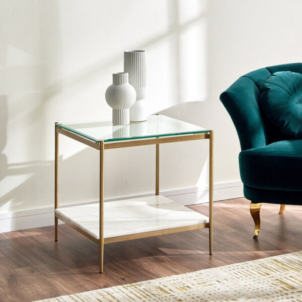 طاولة جانبية بسطح زجاج - كيلي