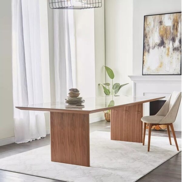 طاولة طعام ٨ كراسي وسطح من الرخام