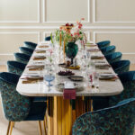 ⁦طاولة طعام رخام  بتصميم راقي⁩ - الصورة ⁦6⁩