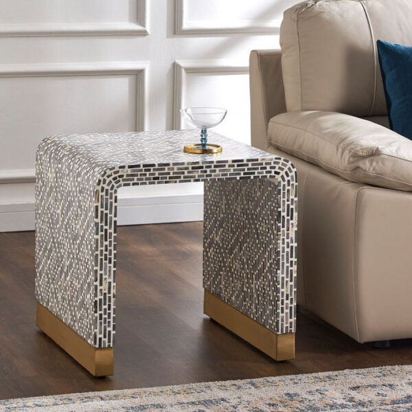 طاولة جانبية بسطح عظم - واترفال