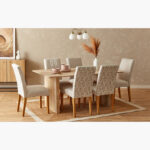 طاولة سفرة ذات ستة مقاعد ولمسة فريدة