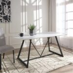 طاولة طعام 6 كراسي مع قاعدة من المعدن