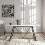 ⁦طاولة طعام 6 كراسي مع قاعدة من المعدن⁩ - الصورة ⁦5⁩