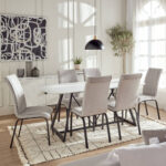 ⁦طاولة طعام 6 كراسي مع قاعدة من المعدن⁩ - الصورة ⁦2⁩