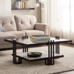 طاولة قهوة بسطح زجاج تصميم بيتسي