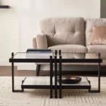 ⁦طاولة قهوة بسطح زجاج تصميم بيتسي⁩ - الصورة ⁦2⁩