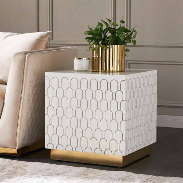 طاولة جانبية بسطح خشبي - دوريان