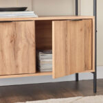 ⁦رف خشبي معدني بتصميم هندسي⁩ - الصورة ⁦6⁩