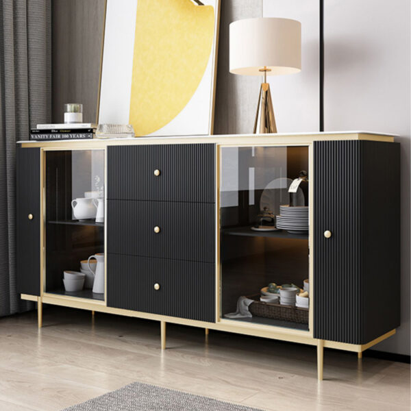 بوفية مصمم بدقة من الخشب الهندسي