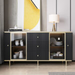 ⁦بوفية مصمم بدقة من الخشب الهندسي⁩ - الصورة ⁦2⁩