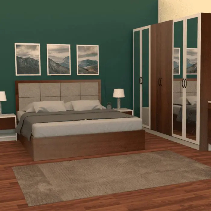 | غرفة نوم كاملة بتصميم هادئ