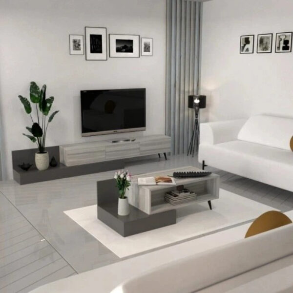 طقم طاولات تلفزيون و قهوة بتصميم انيق