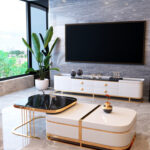 طاولة قهوة مزدوجة علي الطراز الايطالي الفخم