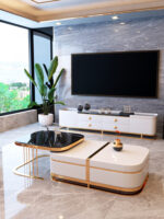 طاولة قهوة مزدوجة علي الطراز الايطالي الفخم