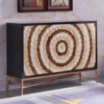 بوفية فاخرة من الستيل المذهب والخشب