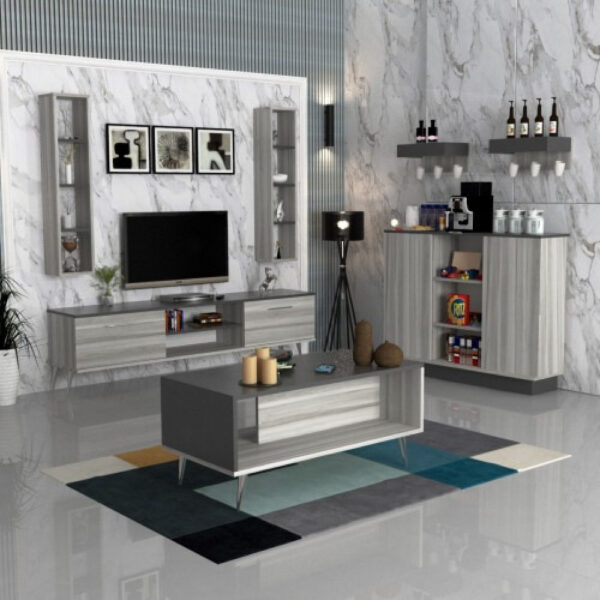 طقم طاولات تلفزيون وقهوة بتصميم راقي