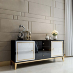 ⁦بوفية خشب هندسي بتصميم فاخر⁩ - الصورة ⁦2⁩