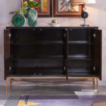 ⁦بوفية فاخرة من الستيل المذهب والخشب⁩ - الصورة ⁦4⁩