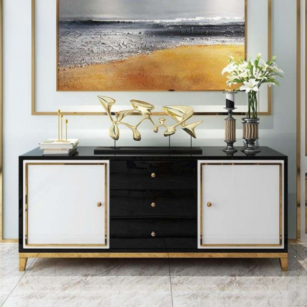 بوفية خشب هندسي بتصميم فاخر