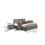 ⁦غرفة نوم 5 قطع من ريترو فيرنيتشير - رمادى⁩ - الصورة ⁦4⁩