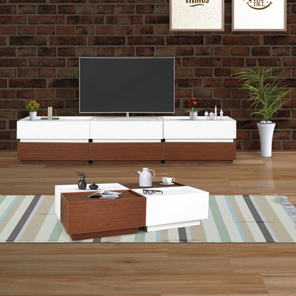 طقم طاولات تلفاز وطاولة قهوة