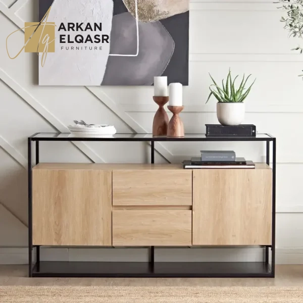بوفيه مع إطار معدني تصميم أنيق
