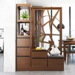 خزانة أحذية مع حاجز ديكوري – تصميم عملي وعصري 2×1 – أرفف داخلية وتنظيم ذكي – مثالية للمداخل