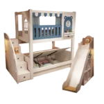 ⁦سرير أطفال دورين بتصاميم متنوعة – خشب متين وسلال تخزين – آمن ومثالي للمساحات الصغيرة⁩ - الصورة ⁦18⁩