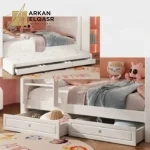 سرير أطفال دورين بتصاميم متنوعة – خشب متين وسلال تخزين – آمن ومثالي للمساحات الصغيرة