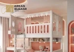 سرير أطفال دورين بتصاميم متنوعة – خشب متين وسلال تخزين – آمن ومثالي للمساحات الصغيرة