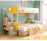 سرير اطفال دورين مع درج و وحدات تخزين